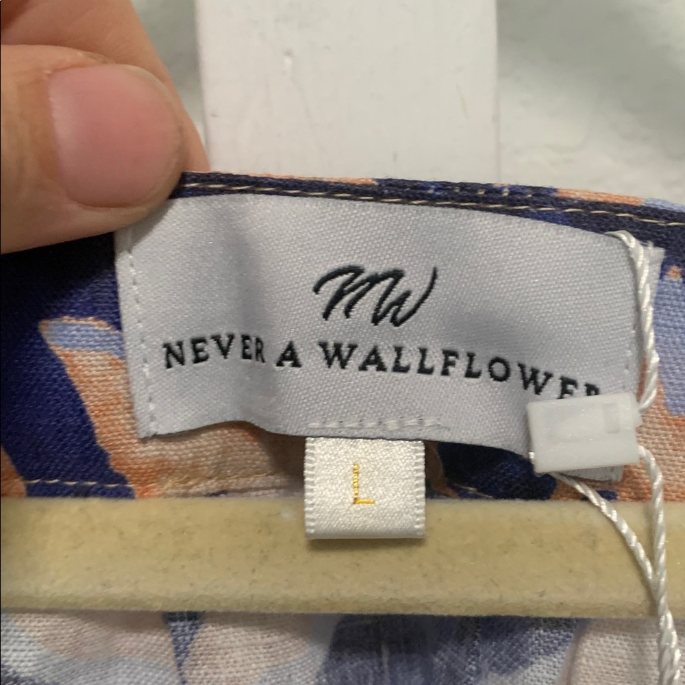 Never a Wallflower Blue Boho Print Short Sleeve Linen Blouse - Picture 4 of 9